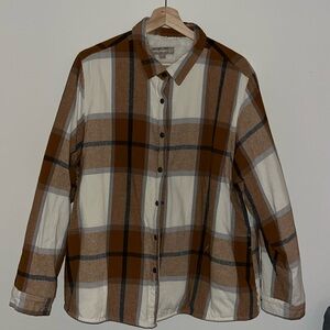 Plaid flannel fleece lined "Shacket "